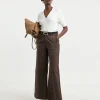 Chocolate Stretch Wide Leg Chino Trouser