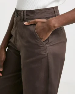 Chocolate Stretch Wide Leg Chino Trouser