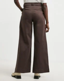 Chocolate Stretch Wide Leg Chino Trouser