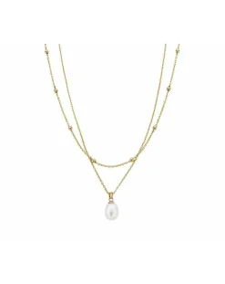 Clogau Beachcomber Pearl Gold Layered Necklace