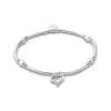 Clogau Paw Prints Sterling Silver Heart Affinity Bracelet with Topaz