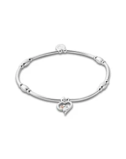 Clogau Paw Prints Sterling Silver Heart Affinity Bracelet with Topaz