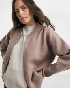 Cocoa Knitted Bomber