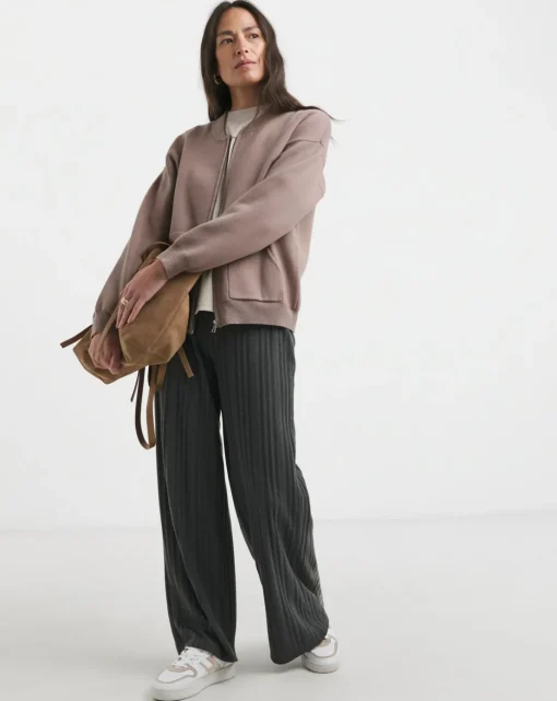 Cocoa Knitted Bomber