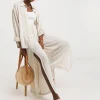 Cool Stone Crinkle Wide Leg Wrap Trousers