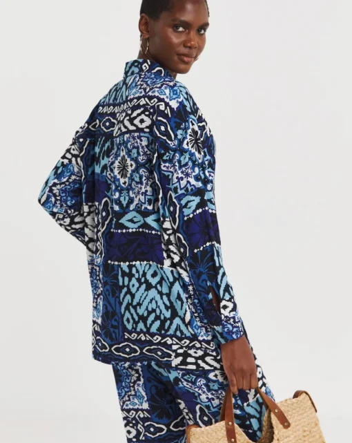 Co-Ord Scarf Print Shirt