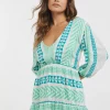 Cotton Jacquard Plunge Beach Dress
