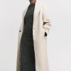 Cream Longline Wool Coat