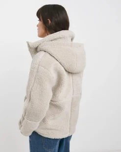 Cream Short Lined Borg Jacket
