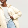 Cream Short Quilted Coat