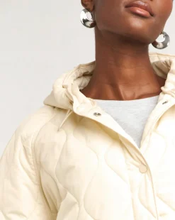 Cream Short Quilted Coat