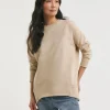 Crew Neck Curved Hem Sweatshirt