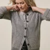 Crew Neck Heavyweight Jacquard Cardigan