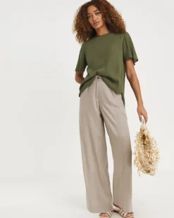 Crinkle Boxy Fluted Sleeve Top