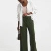 Crinkle Jersey Wide Leg Pull On Trouser