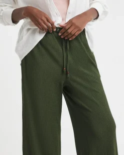 Crinkle Jersey Wide Leg Pull On Trouser