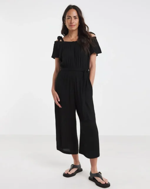 Crinklie Tie Strap Jumpsuits