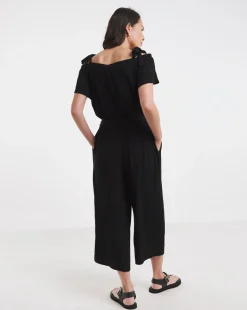 Crinklie Tie Strap Jumpsuits