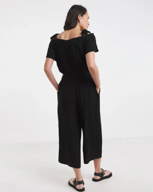 Crinklie Tie Strap Jumpsuits