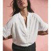 Crochet Trim Linen Mix Popover Top