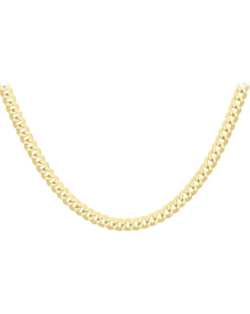 9CT Yellow Gold Flat Curb Chain