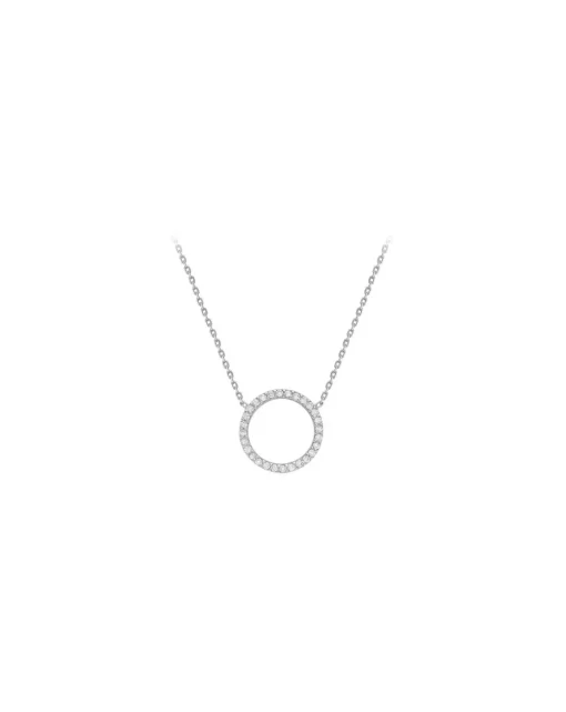 9ct Gold CZ Circle Adjustable Necklace