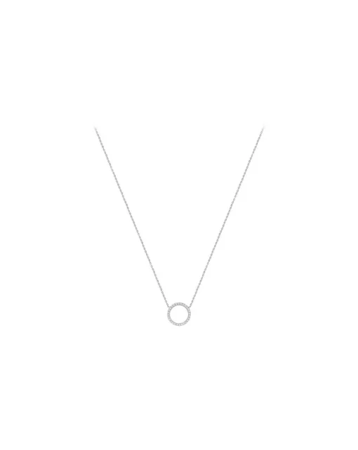 9ct Gold CZ Circle Adjustable Necklace