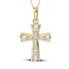 9ct Gold CZ Cross Pendant