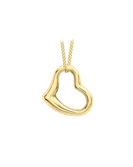 9Ct Gold Floating Open Heart Necklace
