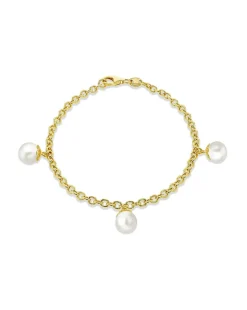 9ct Gold Pearl Drop Bracelet