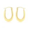 9ct Gold Polished Oval Creole Earrings