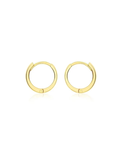 9ct Gold Tube Huggy Hoop Creole Earrings