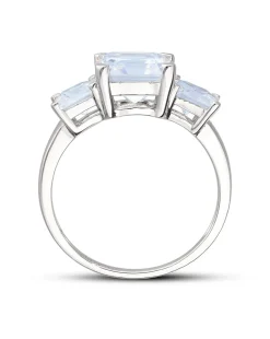 9ct White Gold Cubic Zirconia Trilogy Ring
