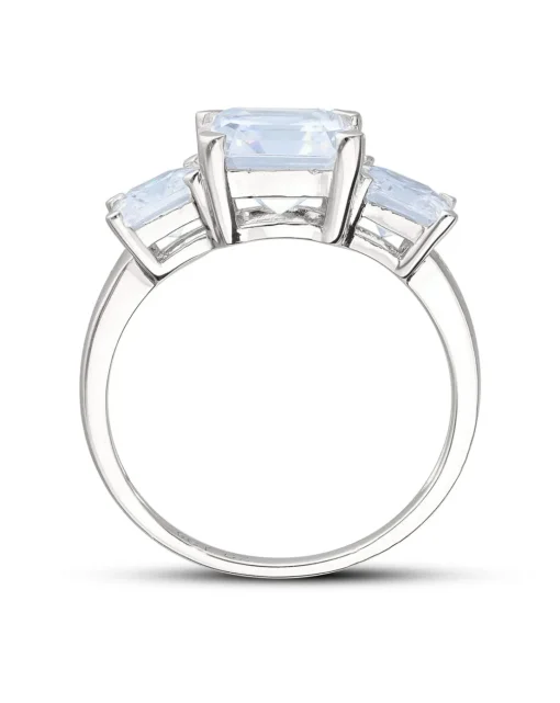 9ct White Gold Cubic Zirconia Trilogy Ring