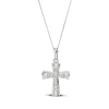 9ct White Gold CZ Cross Pendant