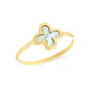 9ct Yellow Gold Clover Mother of Pearl Ring