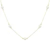 9ct Yellow Gold Pearl Station Necklace