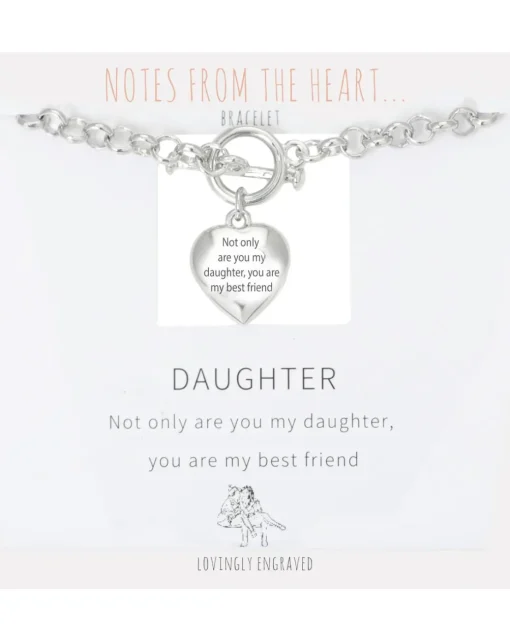 Daughter Heart T Bar Bracelet