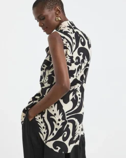 Dipped Back Sleeveless Shirt