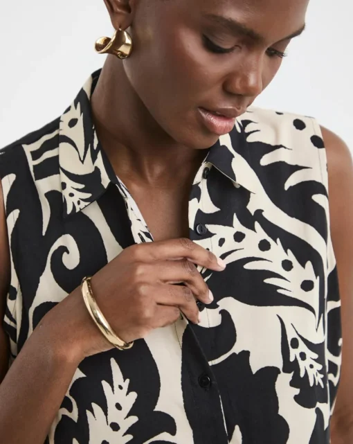 Dipped Back Sleeveless Shirt