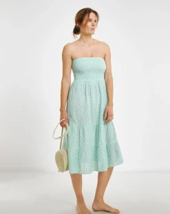 Dobby Bandeau Cotton Beach Dress