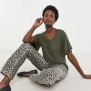 Double Angel Sleeve V Neck Top
