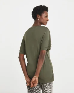 Double Angel Sleeve V Neck Top