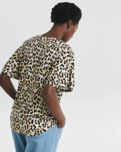 Double Angel Sleeve V Neck Top