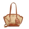 Dune Dinidecided Long Handle Rattan Shoulder Bag