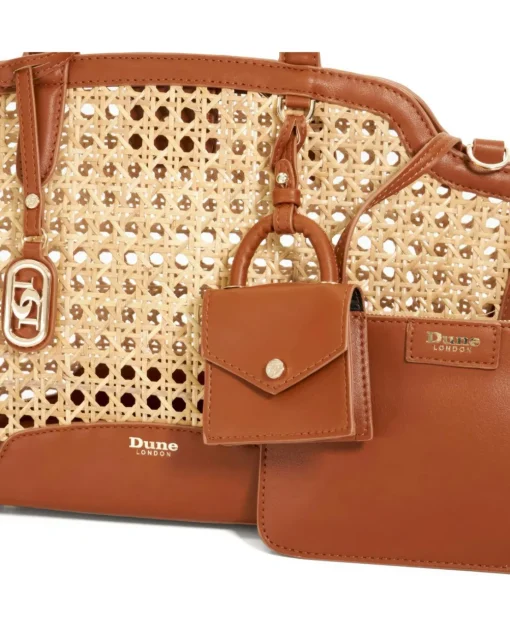 Dune Dinidecided Long Handle Rattan Shoulder Bag