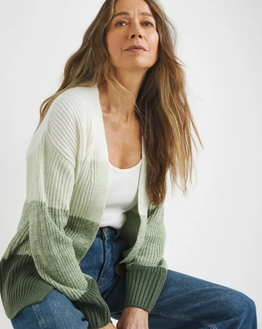 Edge to Edge Ombre Striped Cardigan
