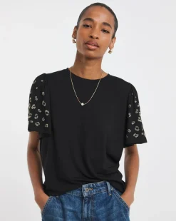 Embellished Angel Sleeve Top
