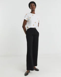 Embroidered Peach T-Shirt