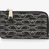 Emporio Armani New Logo Black & Beige Patterned Card Holder